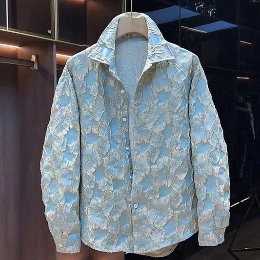 Men's 3D Gold Edge Pattern Shirt Jacket