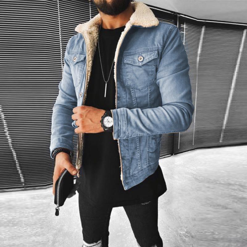 Lamb Wool Thick Denim Jacket