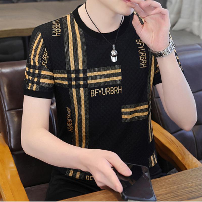 Men's Summer Loose Hollow Ice Silk T-shirt