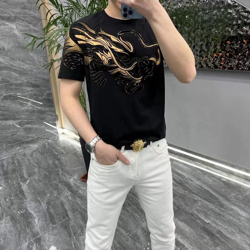 Men's High Quality Rhinestone Short Sleeve T-Shirt