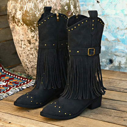 Rivet Tassel Mid-boot