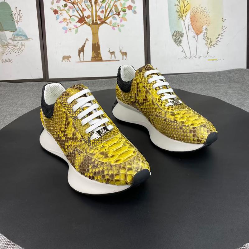 Men's high-end python leather casual shoes