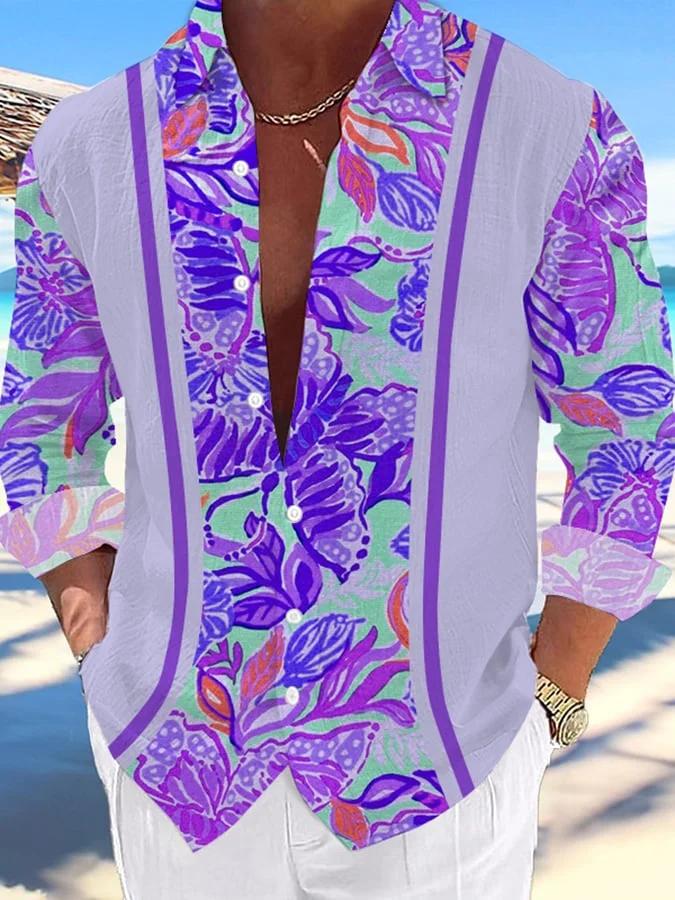 Men's Hawaii Print Fashion Vacation And Casual Shirt