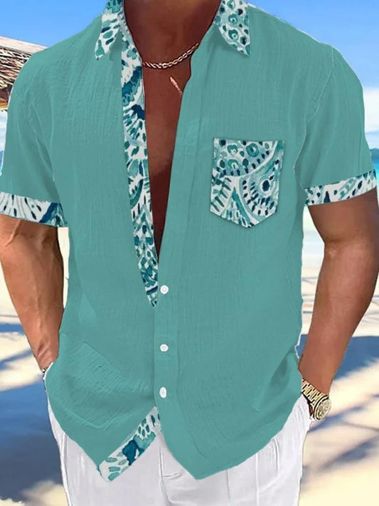 Vacation Hawaiian Short Sleeve Pocket Shirt