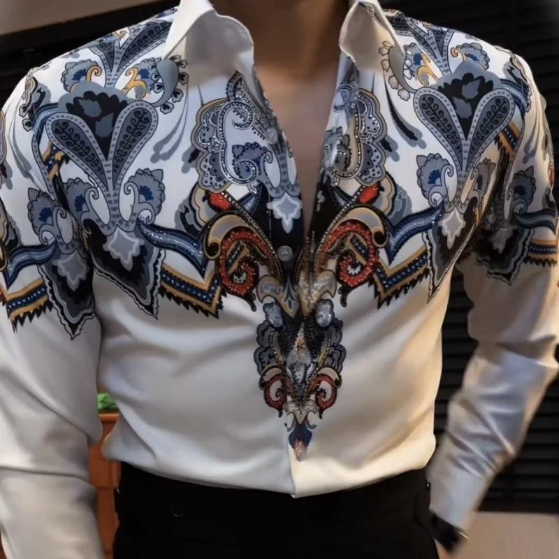 Men's rhinestone shirt