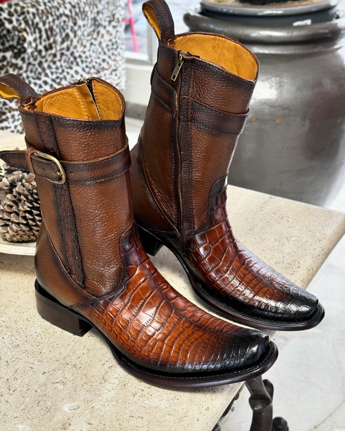 Men's Vintage Crocodile Boots