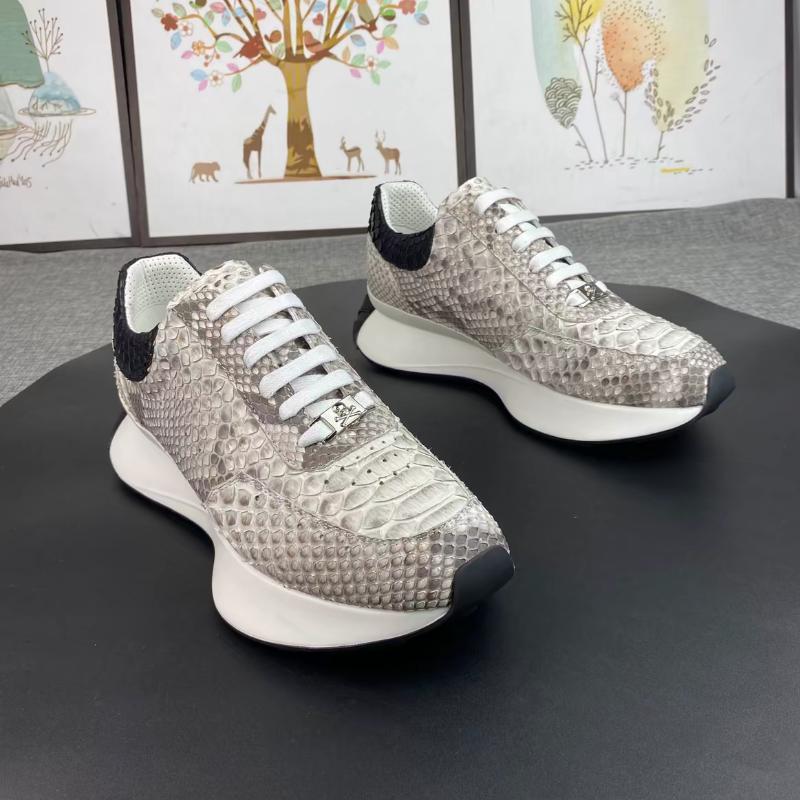 Men's high-end python leather casual shoes