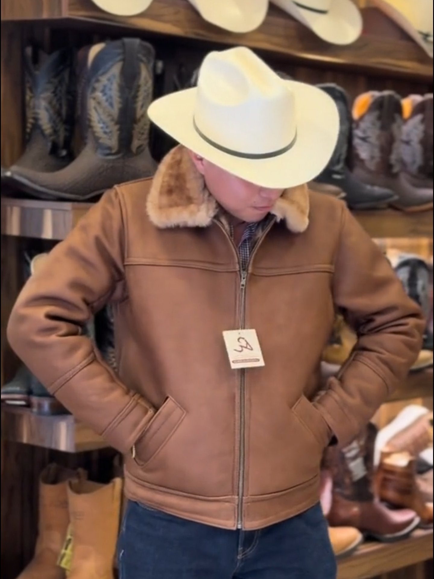 Men's premium cashmere cowboy jacket