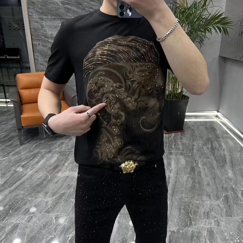 Men's casual rhinestone T-shirt