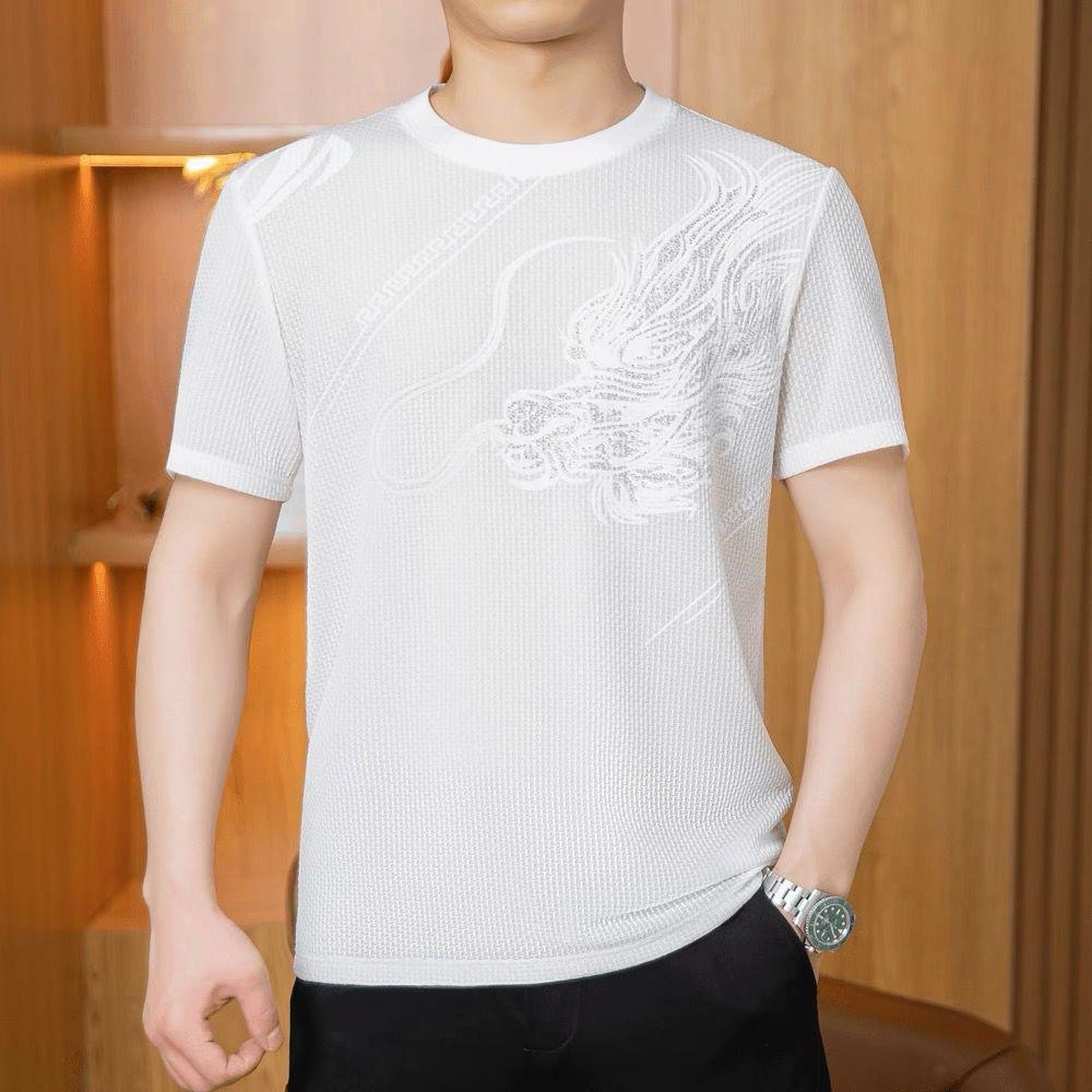 Men's Ice Silk Diamond Dragon T-shirt