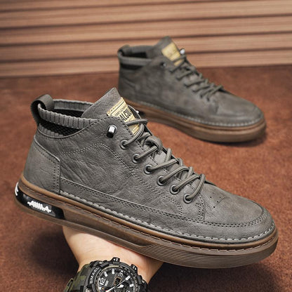 Men's casual leather skate shoes