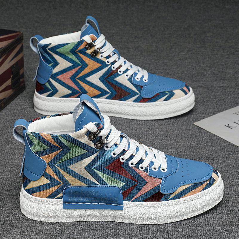 Men's trendy printed canvas shoes