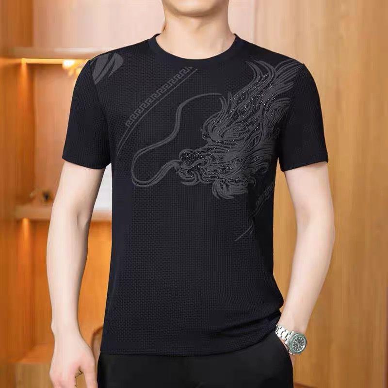 Men's Ice Silk Diamond Dragon T-shirt