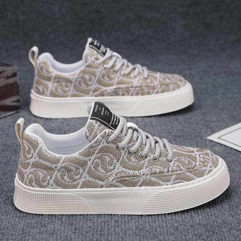 Men's trendy printed canvas skateboard shoes