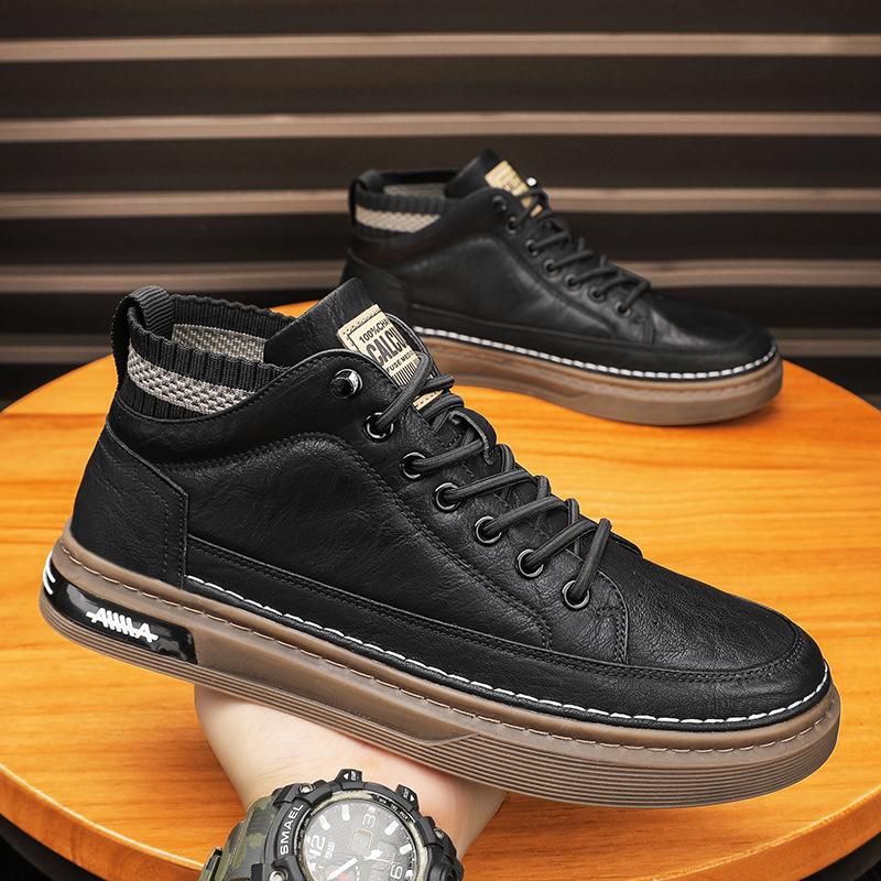 Men's casual leather skate shoes