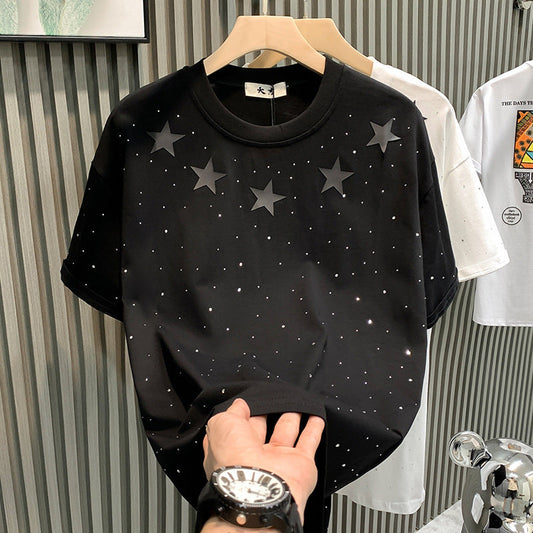 Men's trendy rhinestone T-shirt