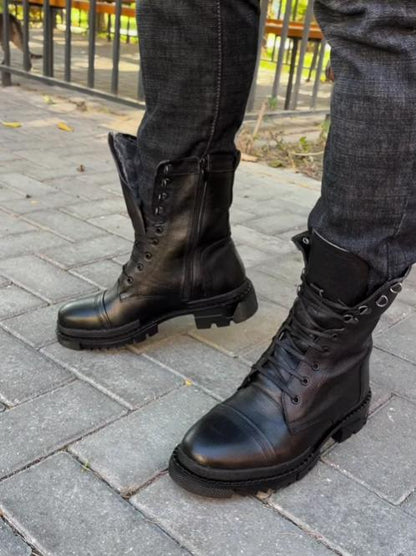 Men's Velvet Leather Boots