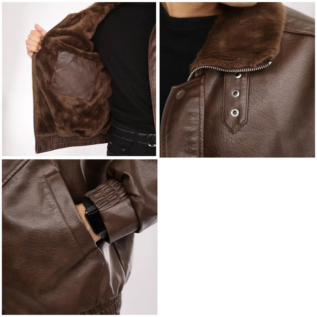 Men's Fleece-lined Leather Jacket