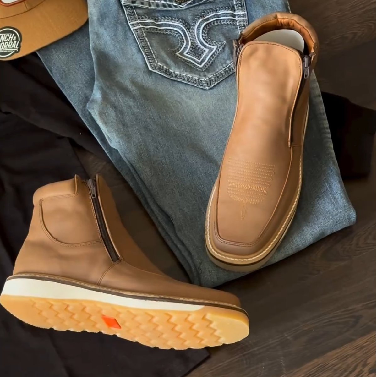 Light Brown Zip Boots