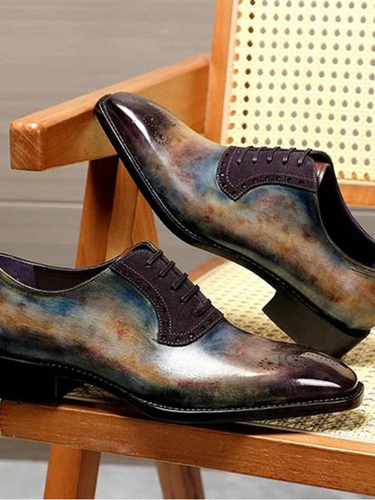 Galaxy Calfskin Fiddle Back Oxford Shoes