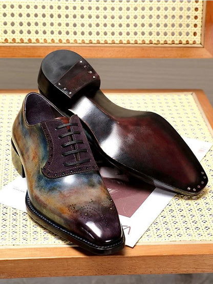 Galaxy Calfskin Fiddle Back Oxford Shoes