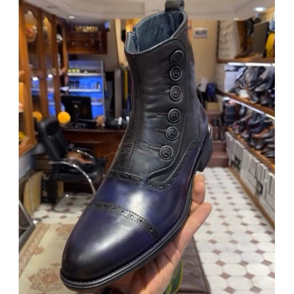 Men's Retro Button Boots