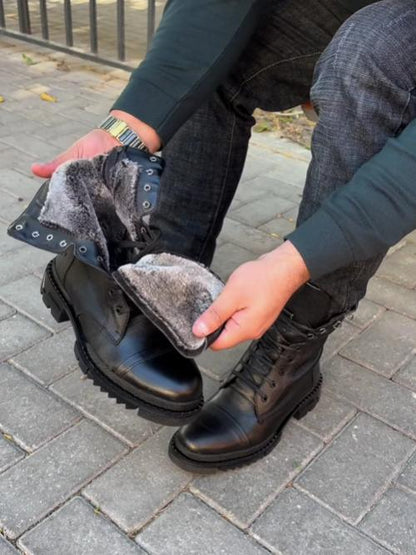 Men's Velvet Leather Boots