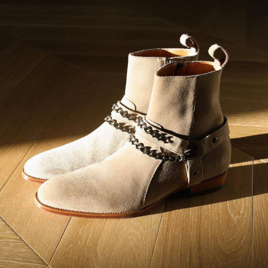 Beige Henrik Harness Boots