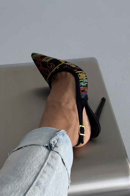 Stiletto Heel 10cm Black Pattern Stiletto Heels
