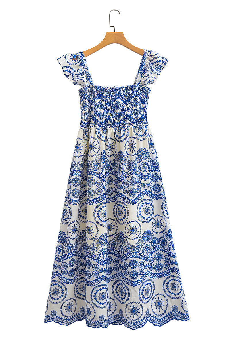 Eyelet Midi Dress