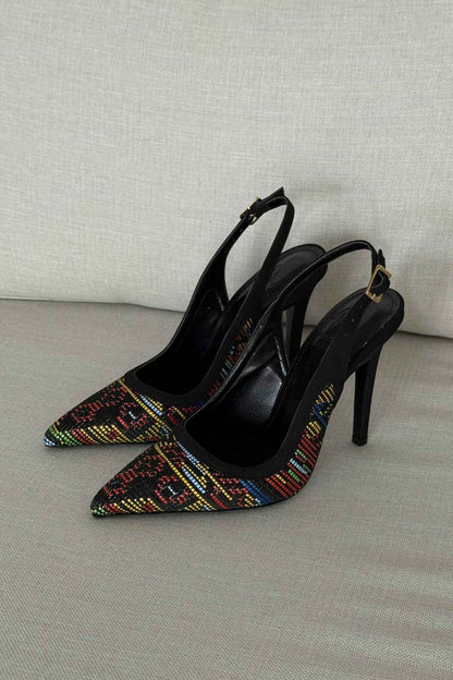 Stiletto Heel 10cm Black Pattern Stiletto Heels