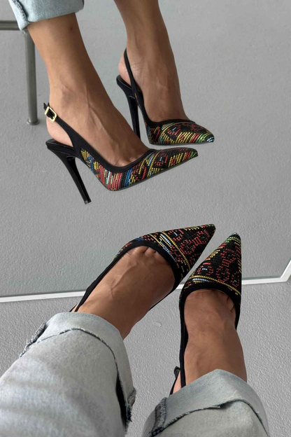 Stiletto Heel 10cm Black Pattern Stiletto Heels