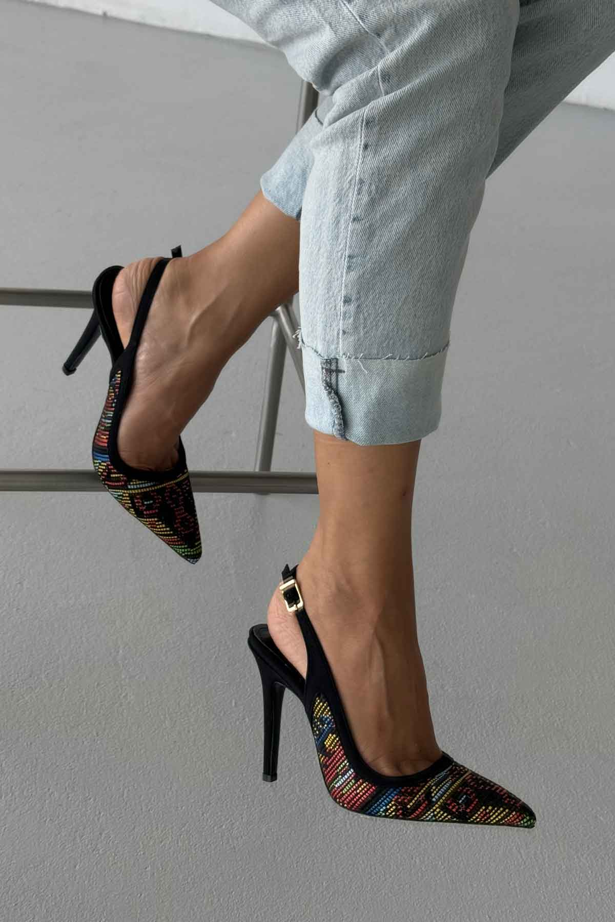 Stiletto Heel 10cm Black Pattern Stiletto Heels
