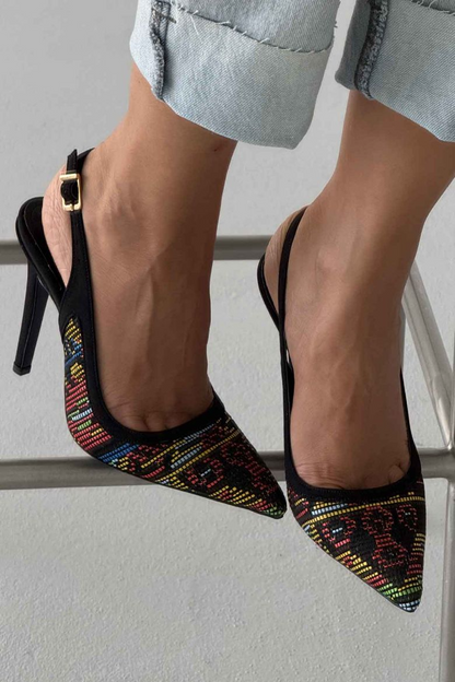 Stiletto Heel 10cm Black Pattern Stiletto Heels